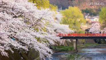 สะพานแดงนากาบาชิ เมืองทาคายามะ ทาคายาม่า กิฟุ nakabashi bridge takayama, Gifu, Japan