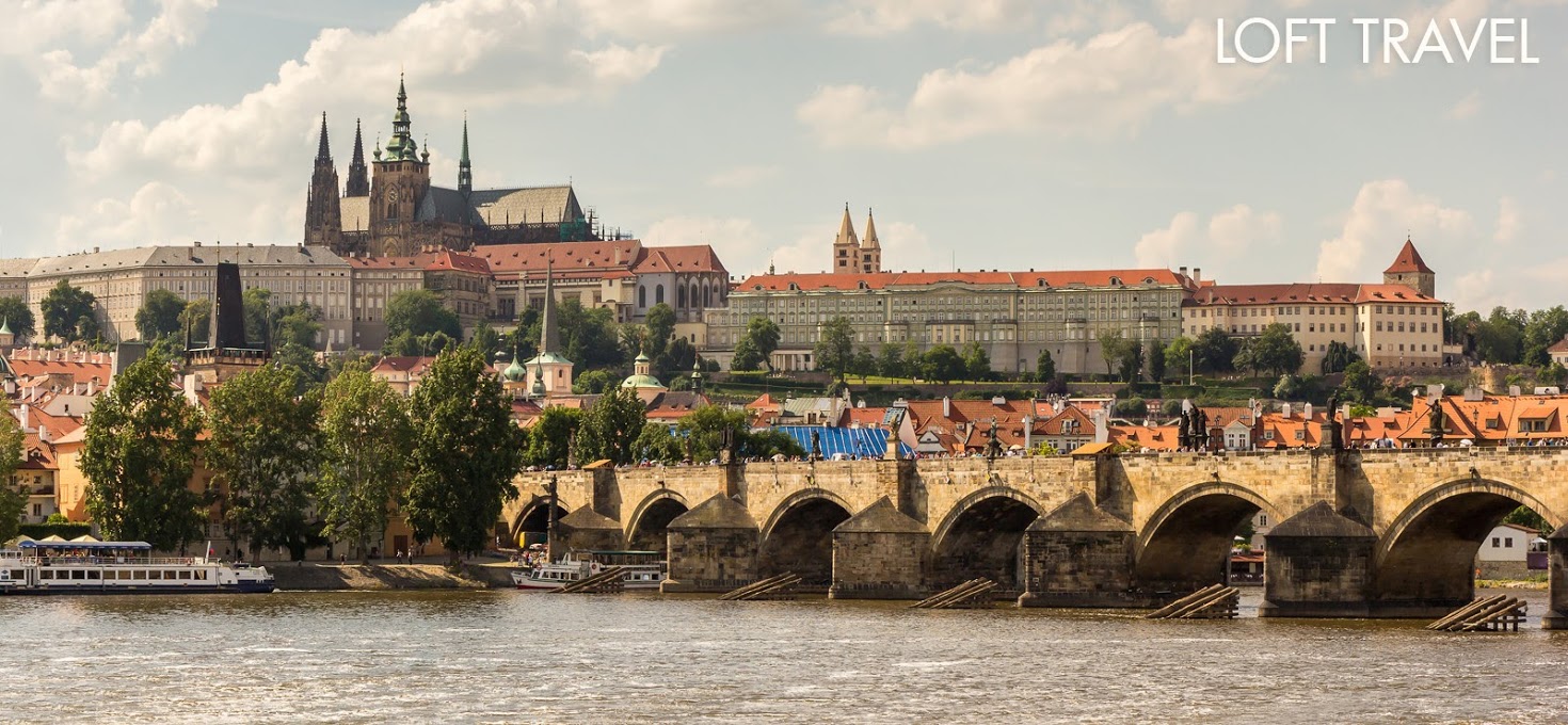 prague castle and charles bridge czech